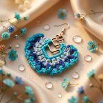 گوشواره دست‌بافت طرح بوهو مدل فیروزه‌ای - Image 5