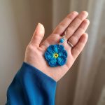 گوشواره دست‌بافت طرح گل فراموشم مکن - Image 2